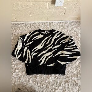 MNG zebra knit sweater